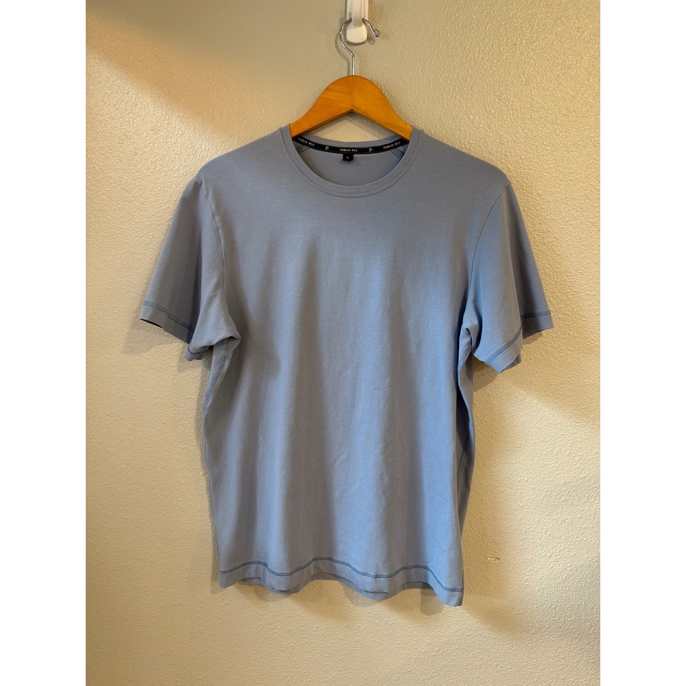 Public Rec Go-To Tee Men's Lg Light Blue Pima Cotton Performance Stretch T-Shirt